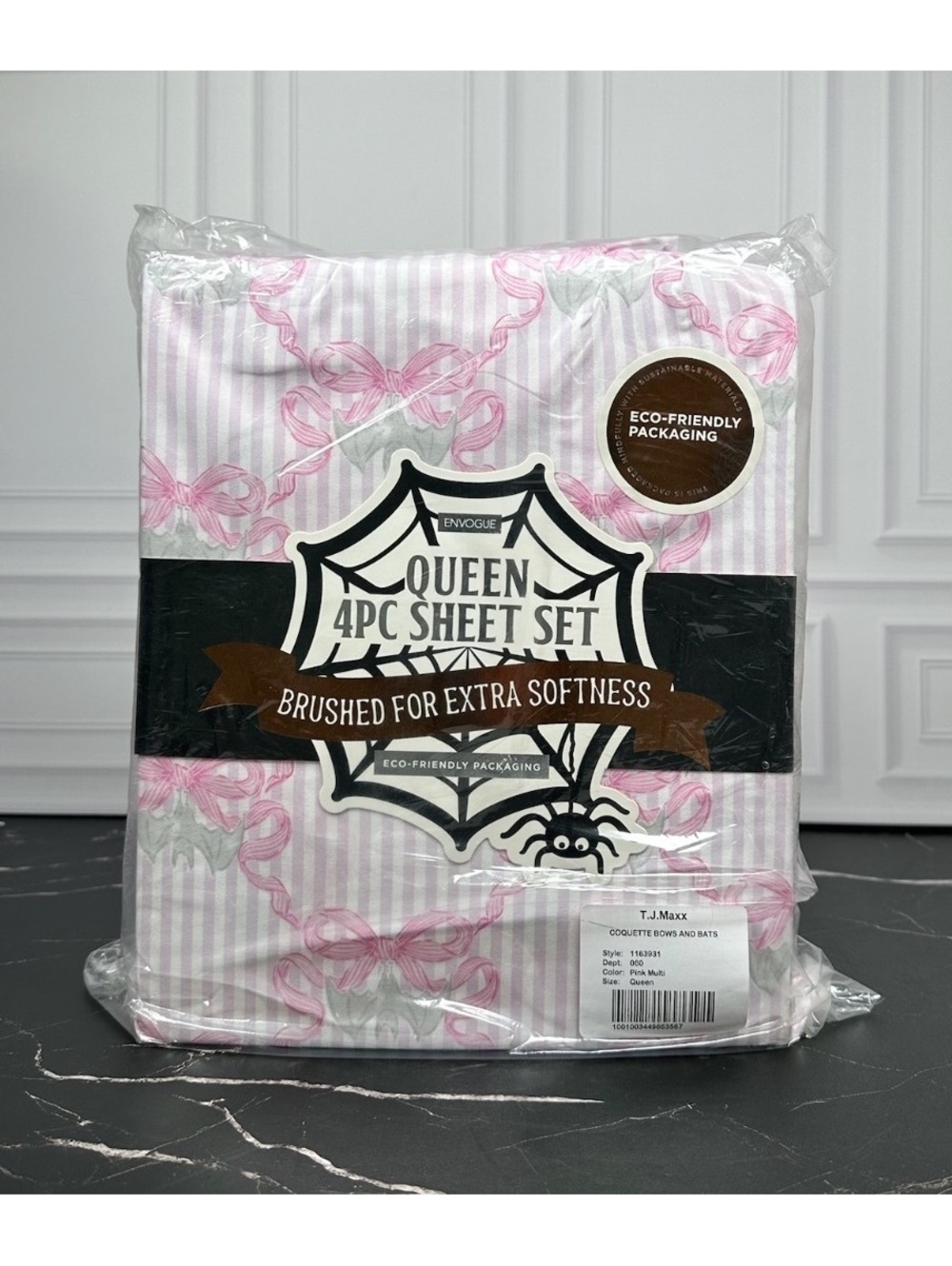 New EnVogue Pink Coquette Bow Queen 4-Piece Sheet Set – Brushed Soft